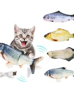 Electric Funny Cat Simulation Fish Beating Usb Jumping Cat Toy
