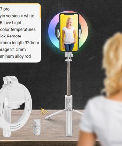 Alternative view of Xyxd Mobiele Telefoon Live-uitzending Vullen Licht Neon Kleurrijke Veelkleurige Verlichting Selfie Stok Vibrato Bluetooth Camera Desktop