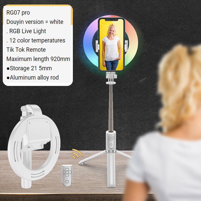 Xyxd Mobiele Telefoon Live-uitzending Vullen Licht Neon Kleurrijke Veelkleurige Verlichting Selfie Stok Vibrato Bluetooth Camera Desktop - Image 2