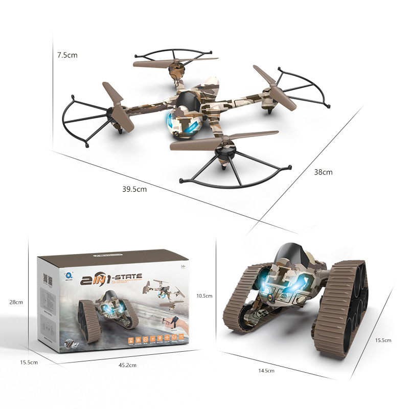 Amazon Aliexpress Grensoverschrijdende Nieuwe Product Drone, tank En Vliegtuig Twee-In-een Vervormd 2.4G Vier-As Antenne Camera - Image 2