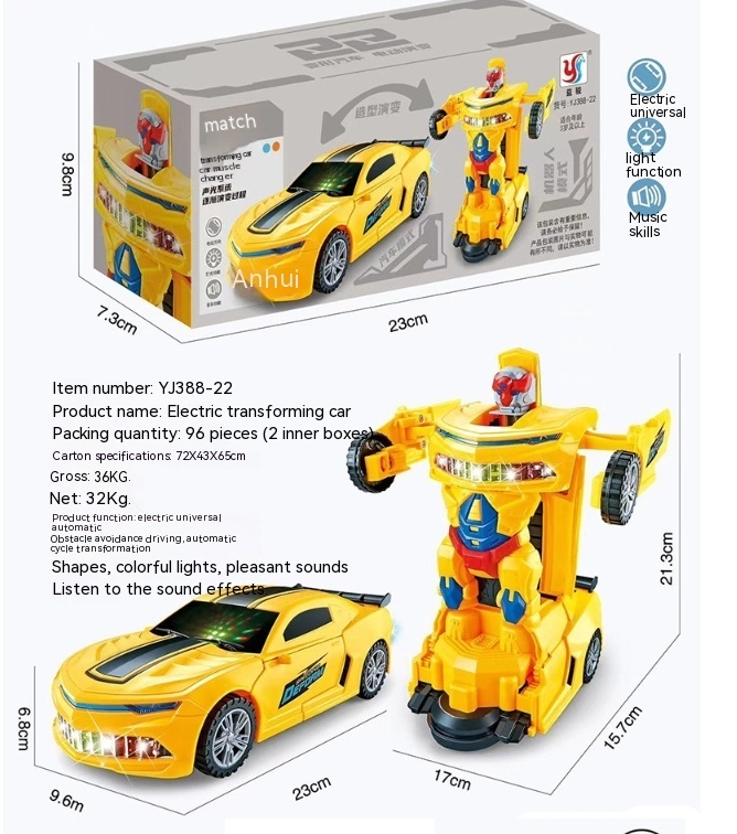 Car Deformation Robot Toy Light Music Automatic Deformation - Image 3