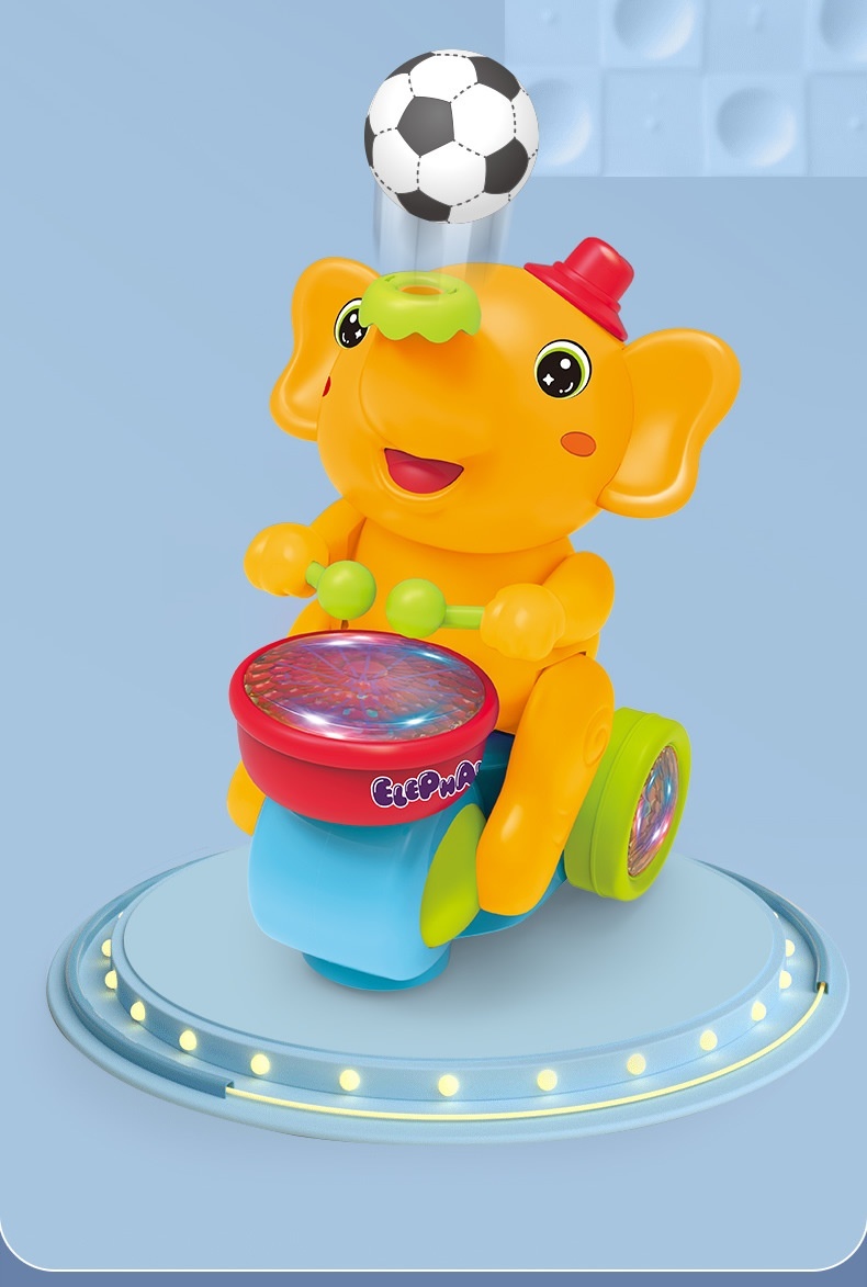 Cute Elephant Cool Music Light Electric Children's Toy Car - Image 4