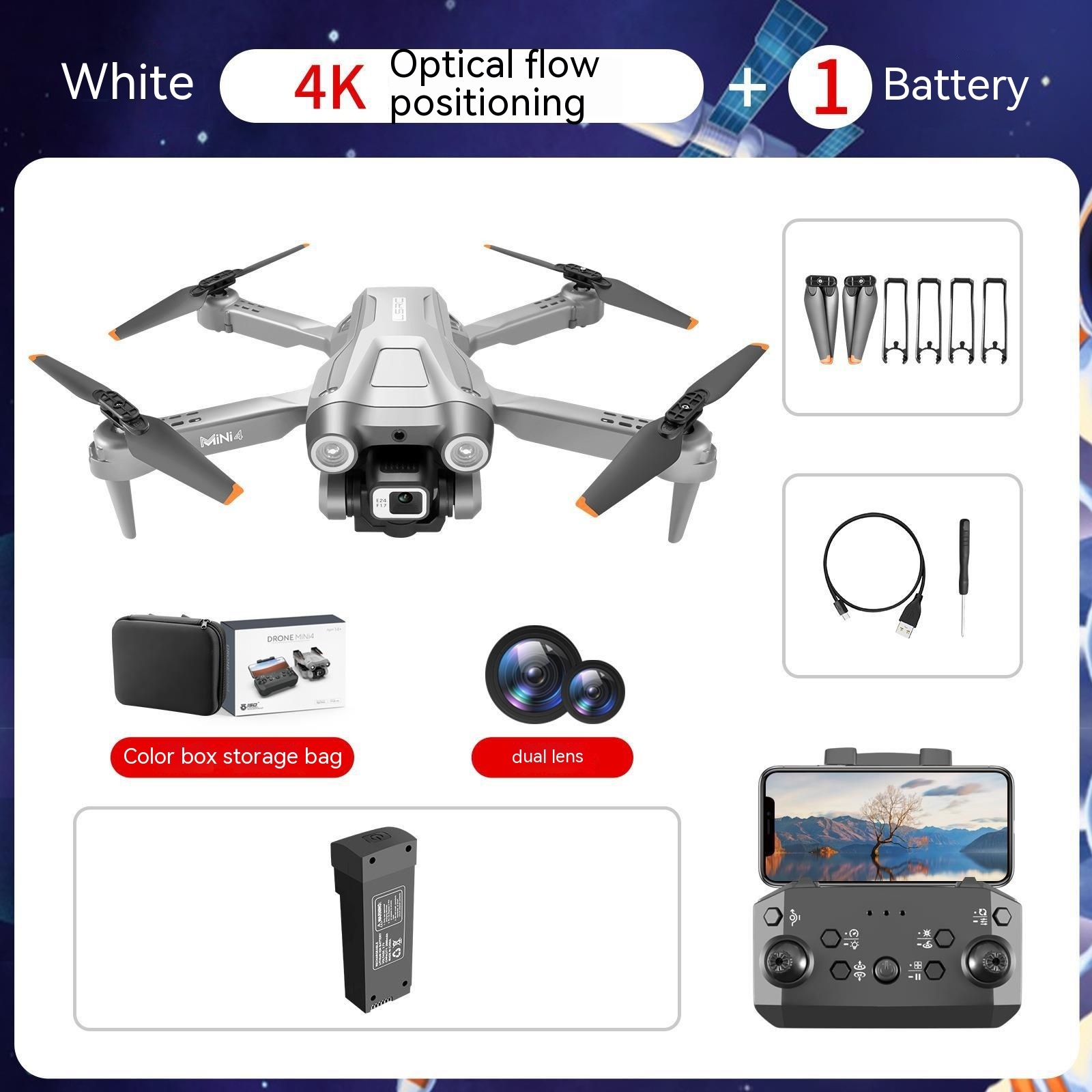 Remote Control HD Drone For Aerial Photography 4K Dual Lens - Image 5