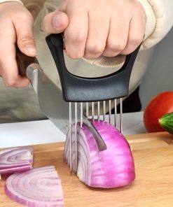 Alternative view of Onion Slicer Holder, Onion Holder For Slicing, 304 Stainless Steel Onion Slicer Cutter, Lemon Holder Slicer, Creative Onion Slicer Holder, Onion Slicer Cutter For Steak Tendons, Household Gadget, Kitc