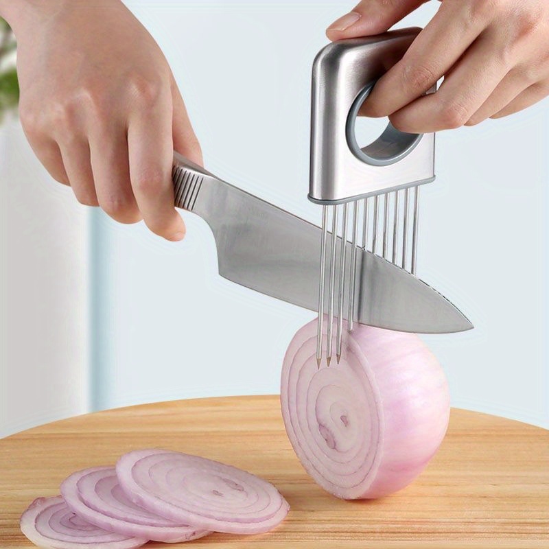 Onion Slicer Holder, Onion Holder For Slicing, 304 Stainless Steel Onion Slicer Cutter, Lemon Holder Slicer, Creative Onion Slicer Holder, Onion Slicer Cutter For Steak Tendons, Household Gadget, Kitc - Image 3