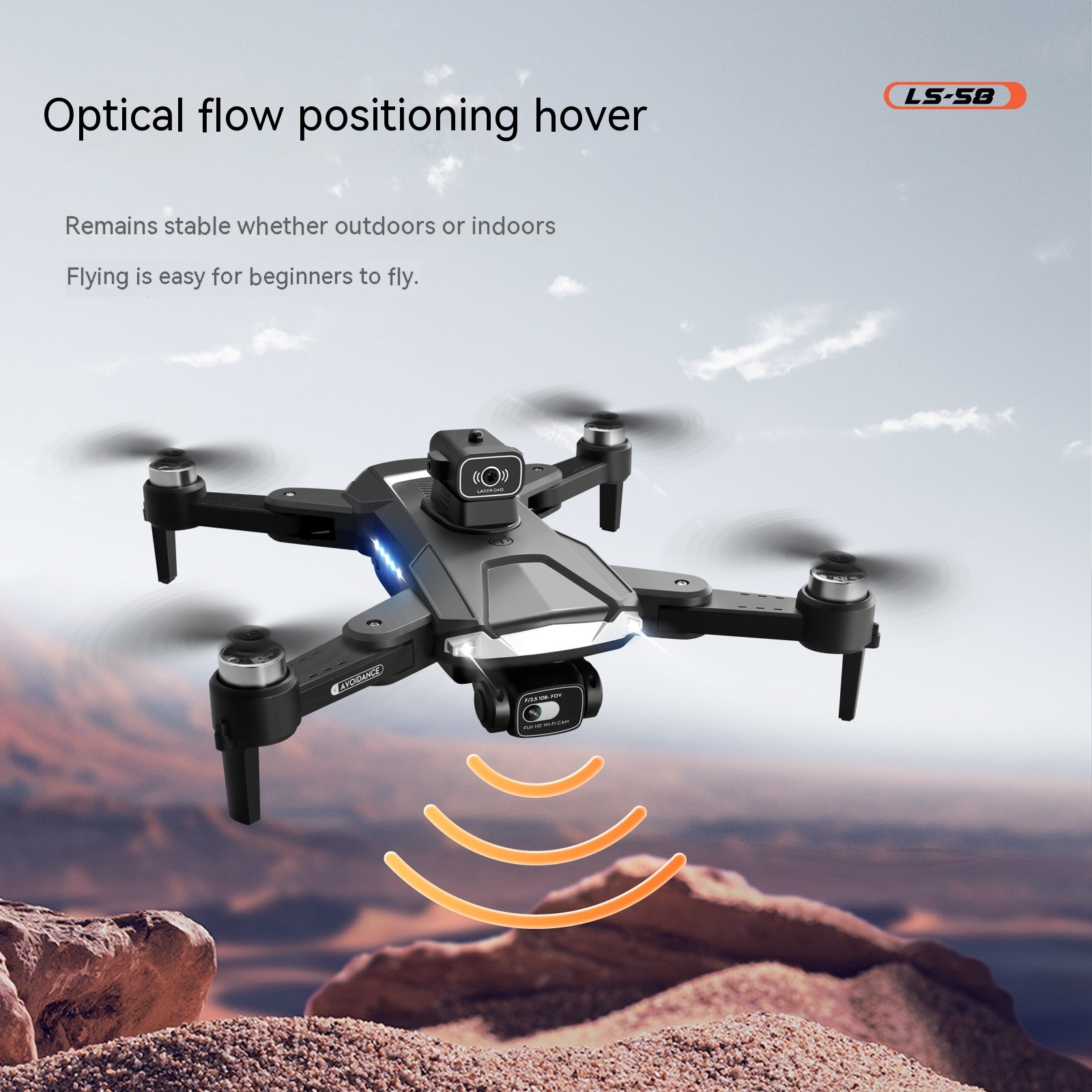 Remote Control Brushless HD Drone For Aerial Photography Red Belt GPS Return - Image 4