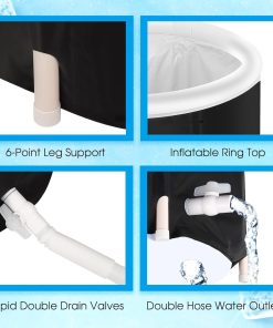 Alternative view of Recovery Ice Tub Foldable Bathtub Outdoor Portable Cold Water Therapy Tub Fitness Rehab Ice Tub For Athletes Long Lasting Insulated Ice Tub, Spa Soaking Bucket