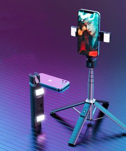 Quadrupod Double Fill Light Mobile Phone Bluetooth Selfie Stick