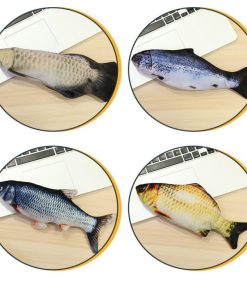 Alternative view of Electric Funny Cat Simulation Fish Beating Usb Jumping Cat Toy