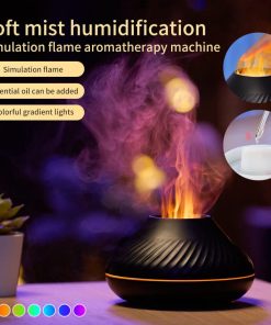 New Volcanic Flame Aroma Diffuser Essential Oil Lamp 130ml USB Portable Air Humidifier With Color Night Light Mist Maker Fogger LED Light
