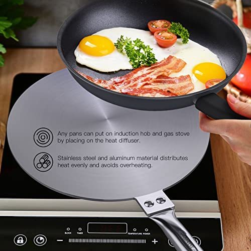 Heat Diffuser Simmer Ring Plate, Stainless Steel With Stainless Handle, Induction Adapter Plate For Gas Stove Glass Cooktop Converter, Flame Guard Induction Hob Pans, 7.5Inch & 8Inch & 9.25 Inch - Image 4