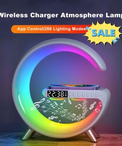 New Intelligent G Shaped LED Lamp Bluetooth Speake Wireless Charger Atmosphere Lamp App Control For Bedroom Home Decor