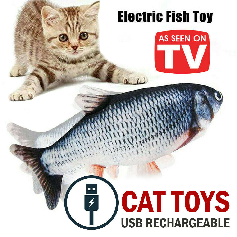 Electric Fish Cat Toy Realistic Interactive Kicker Jumping Dancing Kitten Toys - Image 5