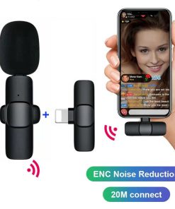 Alternative view of Lavalier Mini Microphone Wireless Audio Video Recording With Phone Charging  Wireless Lavalier Microphone Broadcast Lapel Microphones Set Short Video Recording Chargeable Handheld Microphone Live Stre