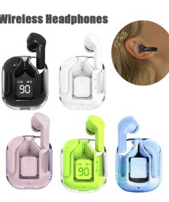 New Mini Transparent Wireless Bluetooth Headset Digital Display ENC Noise Reduction True Wireless Sports Music