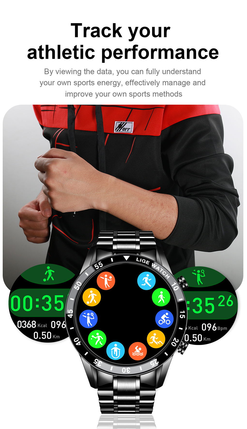Lige's New Smart Watch Upgrade Smart Wearable Watch - Image 3