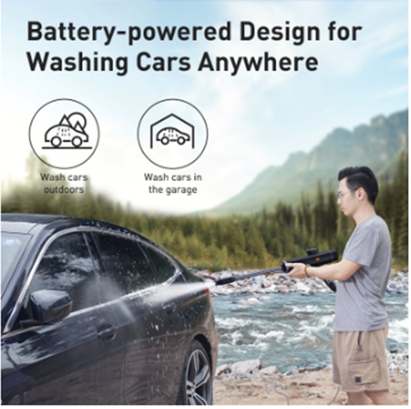 Portable Electric Car Wash Water Gun Set Black - Image 4