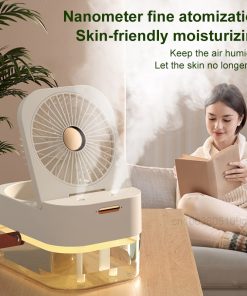 Alternative view of Humidifier Spray Fan Portable Fan Air Cooler Air Humidifier USB Fan Desktop Fan With Night Light For Summer Home Appliance