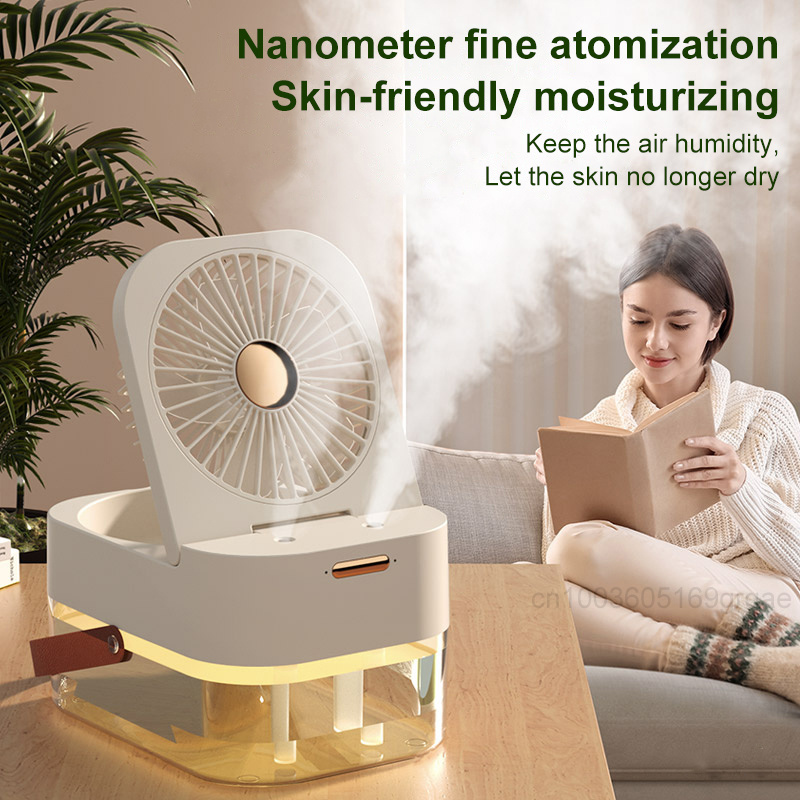 Humidifier Spray Fan Portable Fan Air Cooler Air Humidifier USB Fan Desktop Fan With Night Light For Summer Home Appliance - Image 2