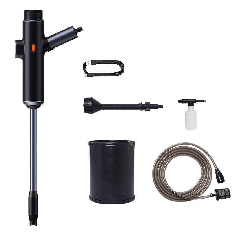 Portable Electric Car Wash Water Gun Set Black - Image 7