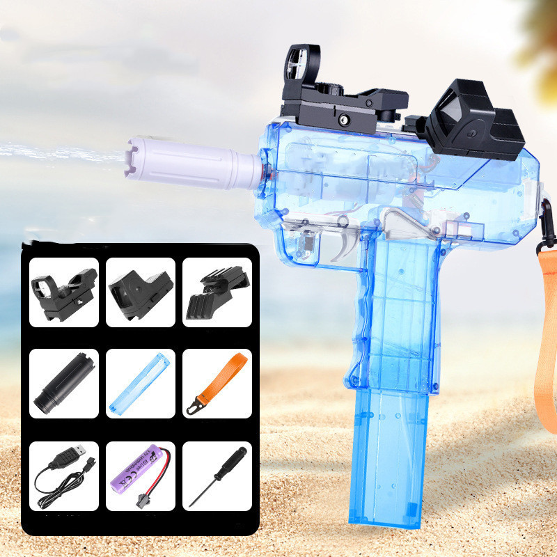 Uzi Electric Burst Water Gun Children's Powerful Water Gun Toy Fully Automatic Range Long Spray Outdoor Toy Water Gun - Image 5