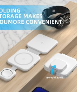 Alternative view of 3 In 1 Magnetic Foldable Wireless Charger Charging Station Multi-device Folding Cell Phone Wireless Charger Gadgets