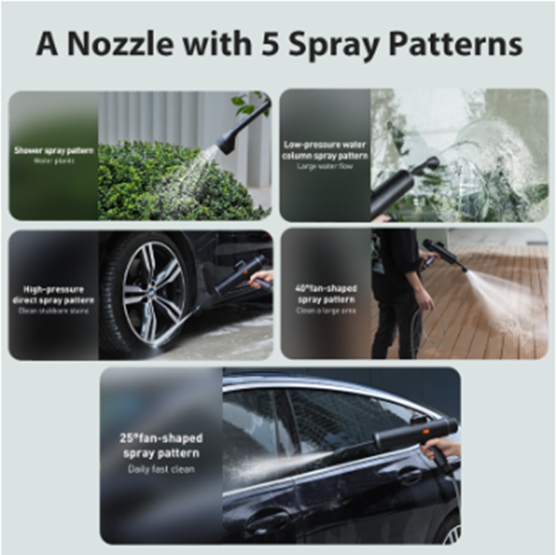 Portable Electric Car Wash Water Gun Set Black - Image 2