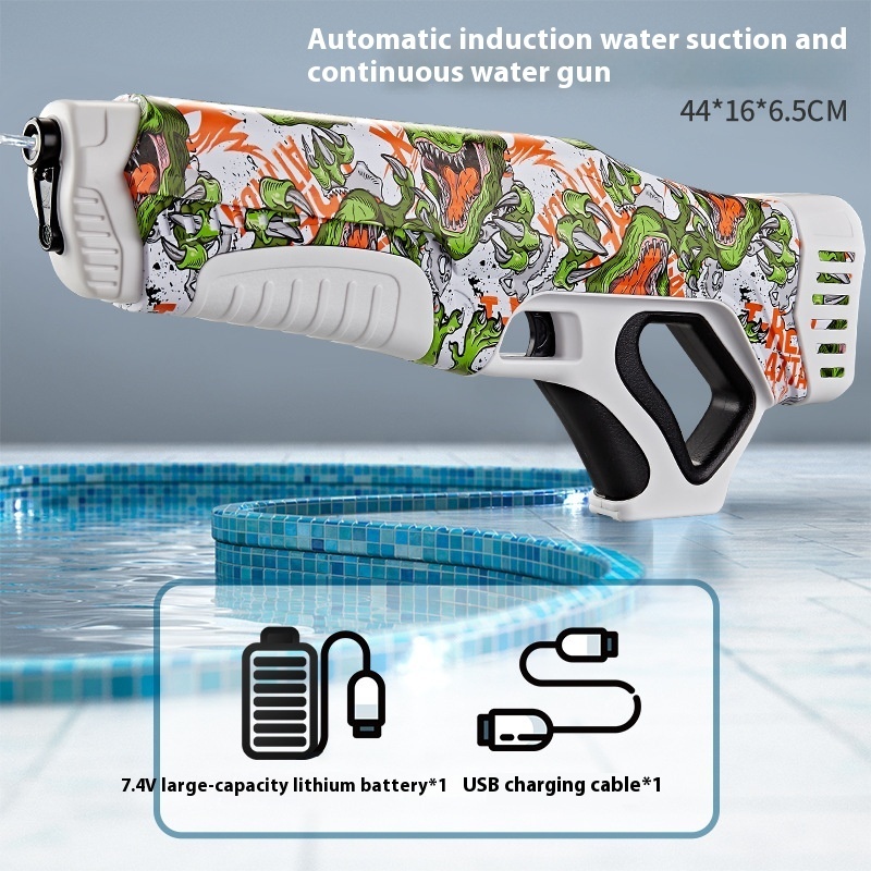 Dinosaur Electric Water Gun Waterproof Automatic Water-absorbing Water-playing Toy - Image 6