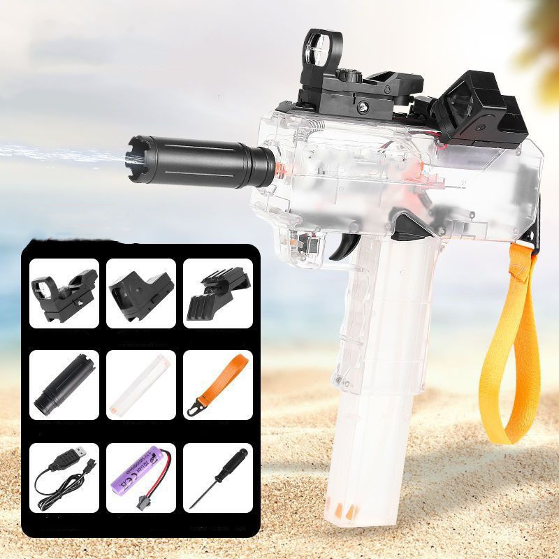 Uzi Electric Burst Water Gun Children's Powerful Water Gun Toy Fully Automatic Range Long Spray Outdoor Toy Water Gun - Image 2