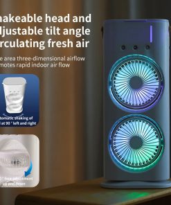 Alternative view of Double-ended Spray Fan Portable Humidifier Fan Air Conditioner Household Small Air Cooler Hydrocooling Portable Air Adjustment