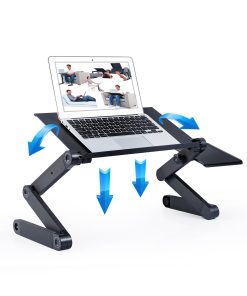 Verstelbare Laptop Stand, rainbean Laptop Bureau Met 2 Cpu Cooling Usb Fans Voor Bed Aluminium Lap Workstation Bureau Met Muismat, opvouwbare Cook Book Stand Notebook Houder Sofa,Amazon Verboden