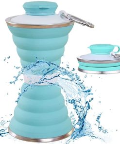 500ML Silicone Water Bottle Cup Foldable Leak Proof Portable Sports Travel Water Bottles For Outdoor Travel Gym Hiking Reuseable Kitchen Gadgets