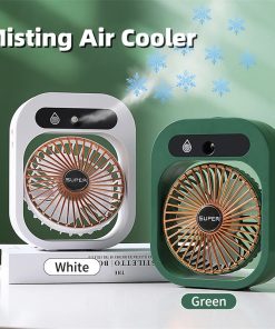 Air Conditioning Fan Desk Misting Fan Air Cooler Cooling USB Rechargeable Humidifier Portable Spray Fan With 3 Wind Speeds Mist Fan For Home