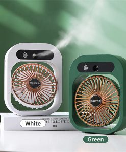 Alternative view of Air Conditioning Fan Desk Misting Fan Air Cooler Cooling USB Rechargeable Humidifier Portable Spray Fan With 3 Wind Speeds Mist Fan For Home