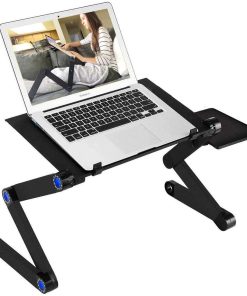 Alternative view of Verstelbare Laptop Stand, rainbean Laptop Bureau Met 2 Cpu Cooling Usb Fans Voor Bed Aluminium Lap Workstation Bureau Met Muismat, opvouwbare Cook Book Stand Notebook Houder Sofa,Amazon Verboden