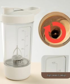 400ML 14oz Electric Protein Powder Mixing Cup Automatic Shaker Mixer Shake Bottle Milk Coffee Blender Kettle Fro Gym 1200mAh