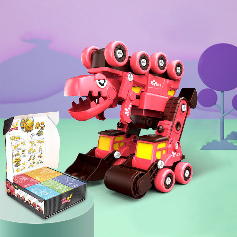 Combined Mud Tanker Digging Bulldozer Mixer Dinosaur Robot - Image 4
