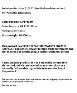 Alternative view of Deformation Robot Alarm Clock Creative Mini And Simple