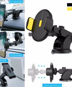 Car Phone Holder Long Rod Telescopic Car Dashboard Suction Cup Type