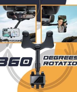 Rearview Mirror Phone Holder For Car Rotatable And Retractable Car Phone Holder Multifunctional 360 Rear View Mirror Phone Holder Suitable For All Mobile Phones And All Car