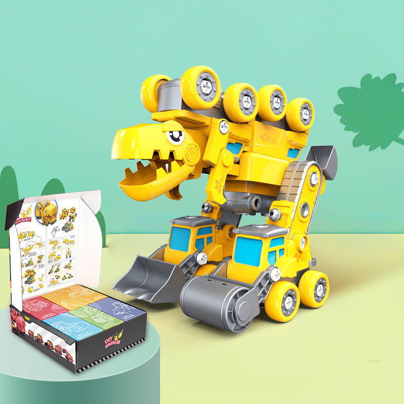 Combined Mud Tanker Digging Bulldozer Mixer Dinosaur Robot - Image 2
