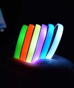 Alternative view of Colorful Cup Holder LED Light-up Coaster Solar & USB Charging Non-slip Coaster Ambient Light For Car Automatically
