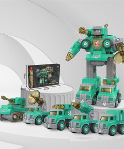 Combined Mud Tanker Digging Bulldozer Mixer Dinosaur Robot