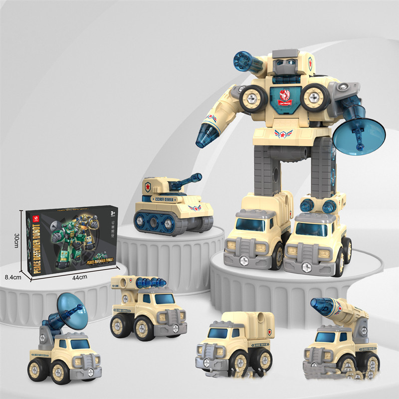 Combined Mud Tanker Digging Bulldozer Mixer Dinosaur Robot - Image 3